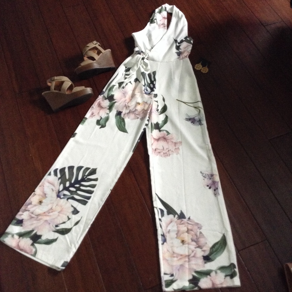 Floral, White Jumpsuit!